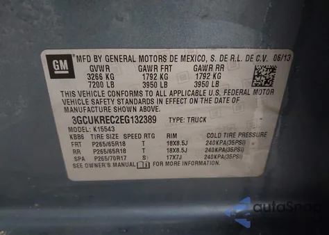 2014 Chevrolet Silverado 1500 1Lt z USA, uszkodzony, nr VIN 3GCUKREC2EG132389